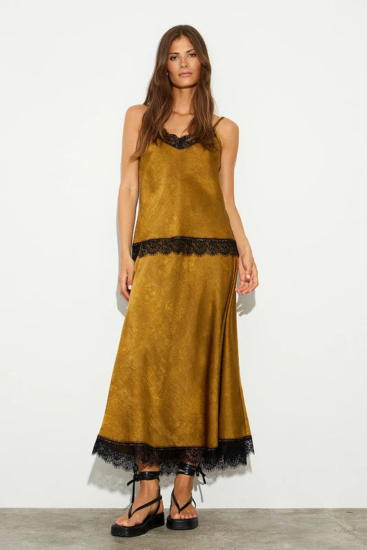 Jupe longue en satin avec dentelle - BSB