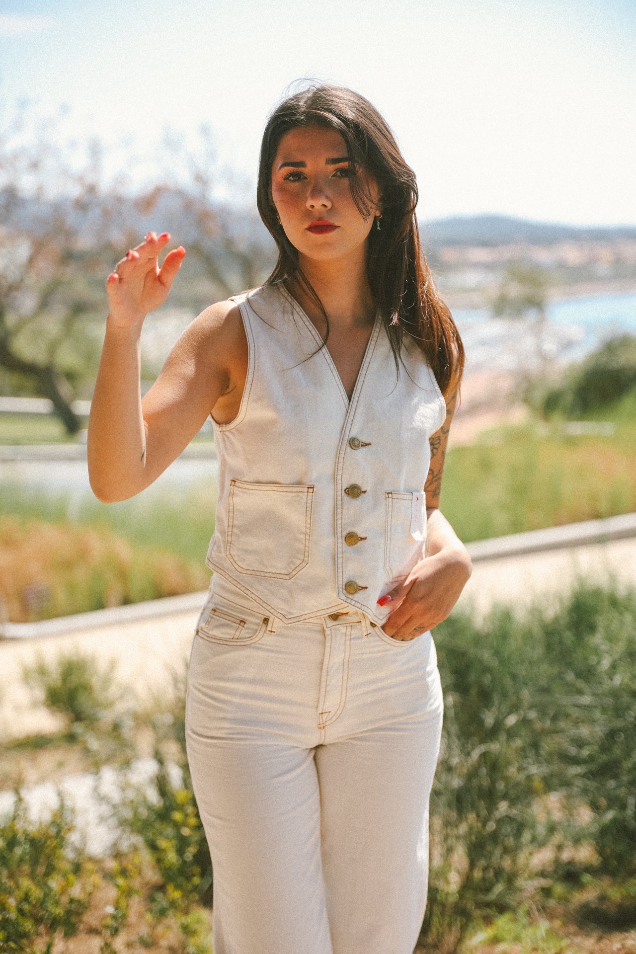pantalon blanc en denim - RED LEGENDS