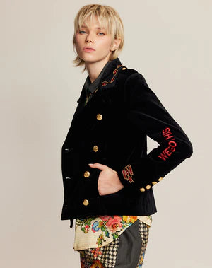 Veste en velours noir Daphné