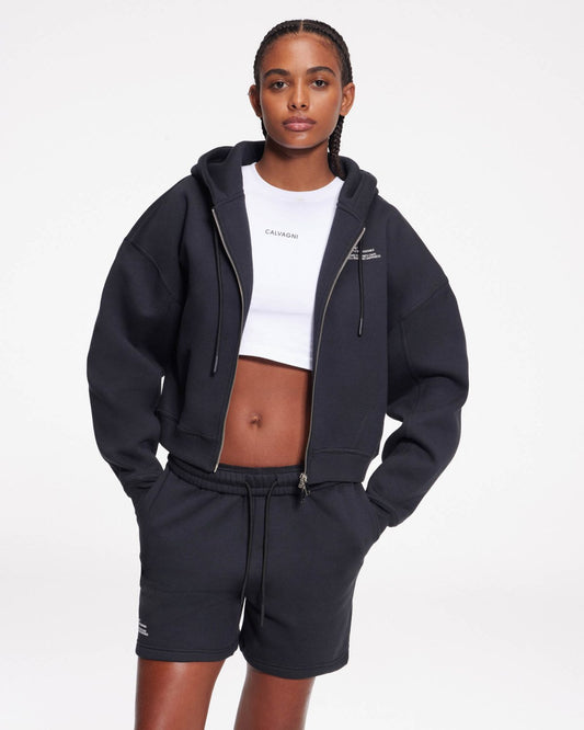 Easy cropped hoodie noir - CALVAGNI