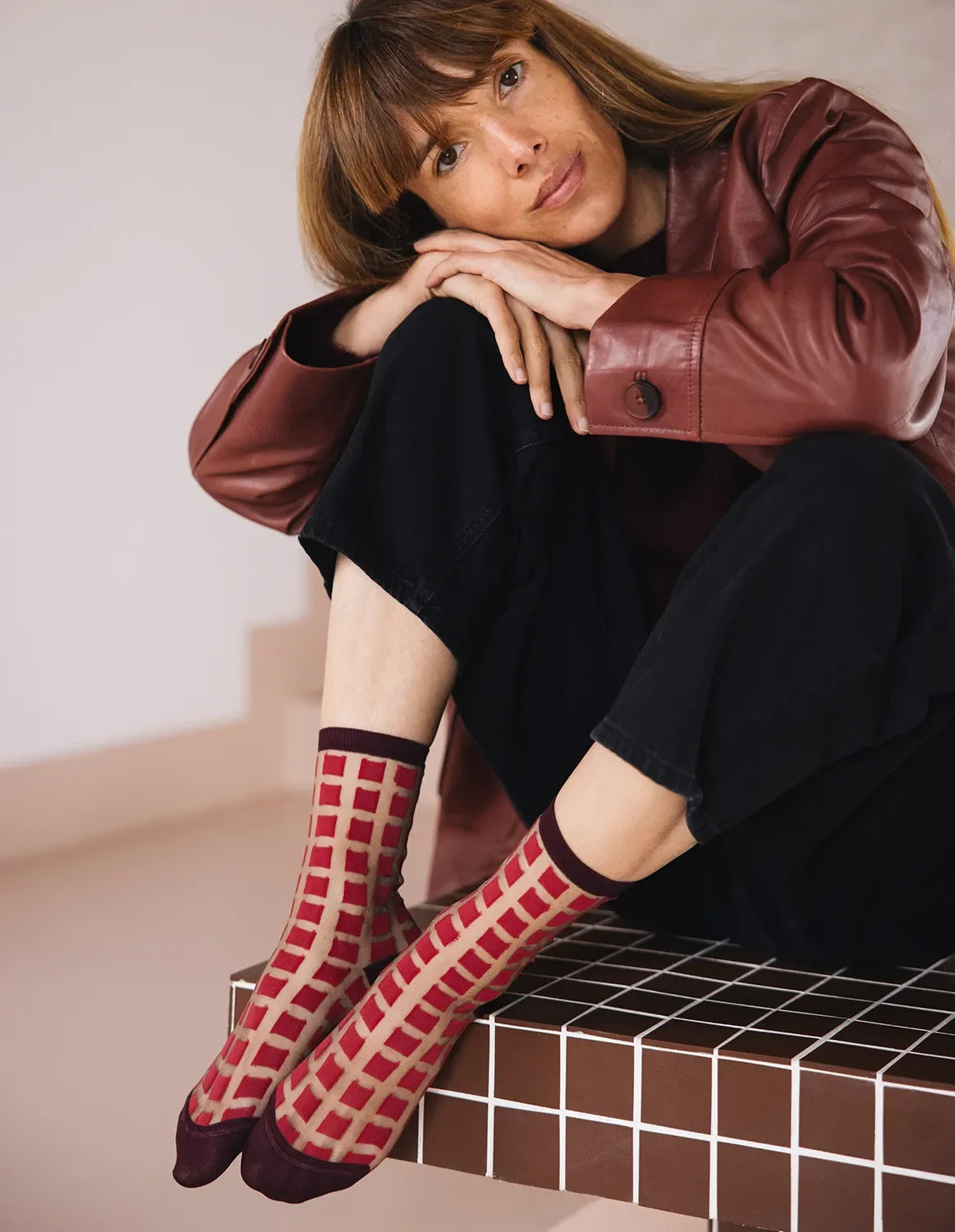 Chaussettes - Ginza cerise cerise - SAINT EUSTACHE