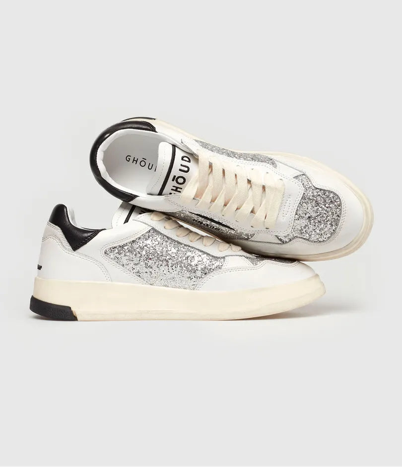Baskets Tweener Br Leat Glitter Argenté - GHOUD VENICE