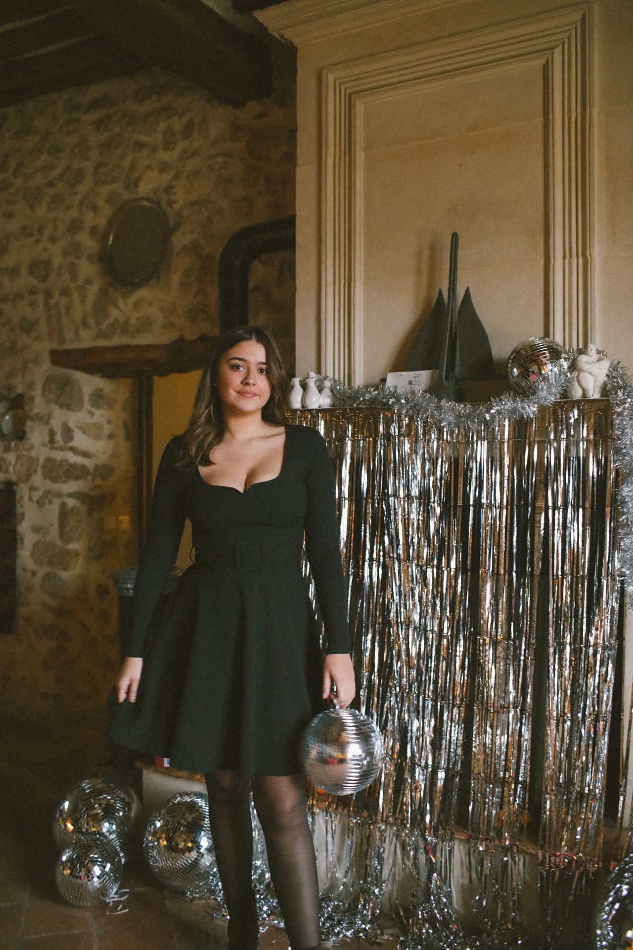 Robe Ruoka noire en toile stretch - TARA JARMON