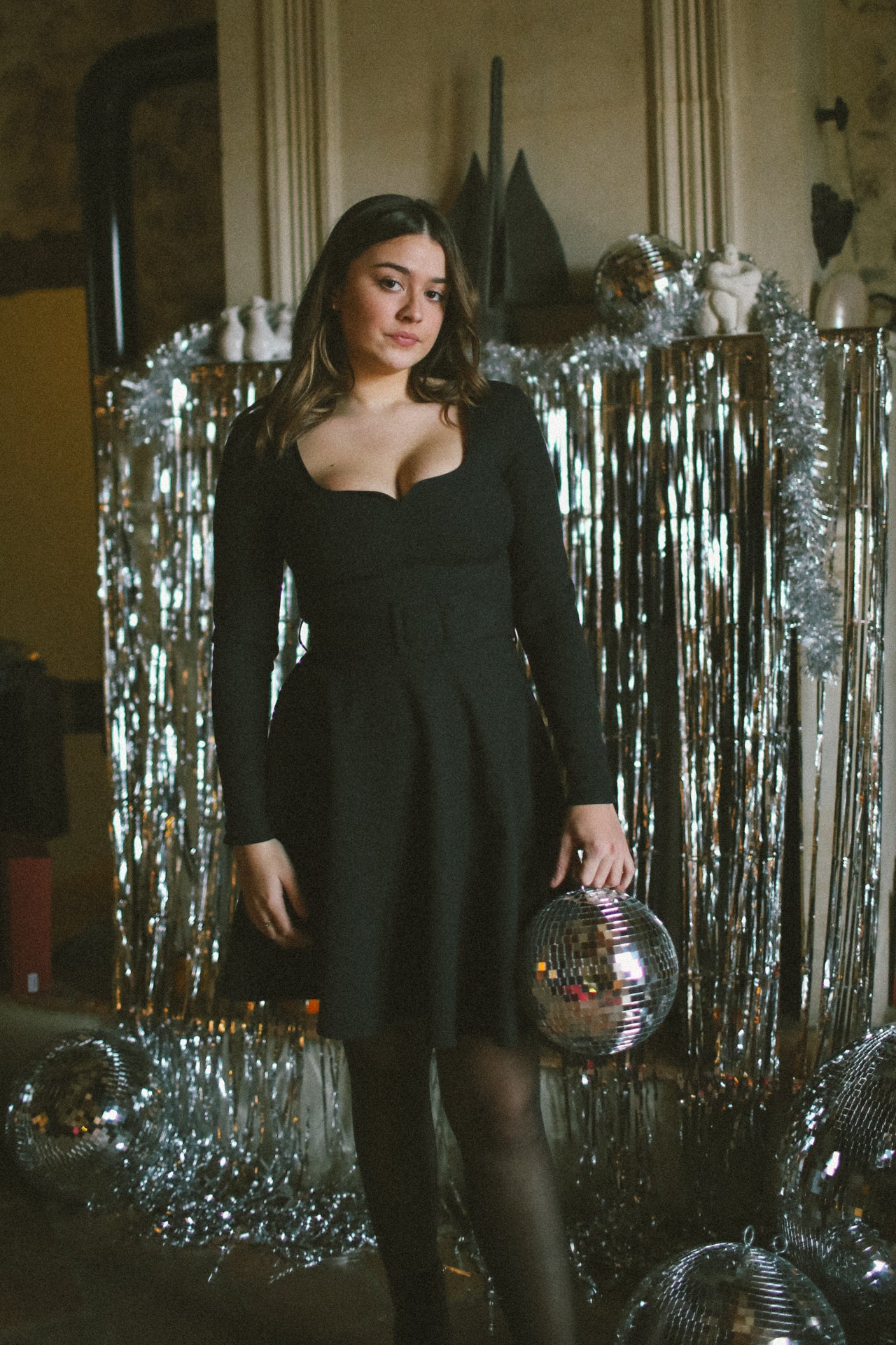 Robe Ruoka noire en toile stretch - TARA JARMON
