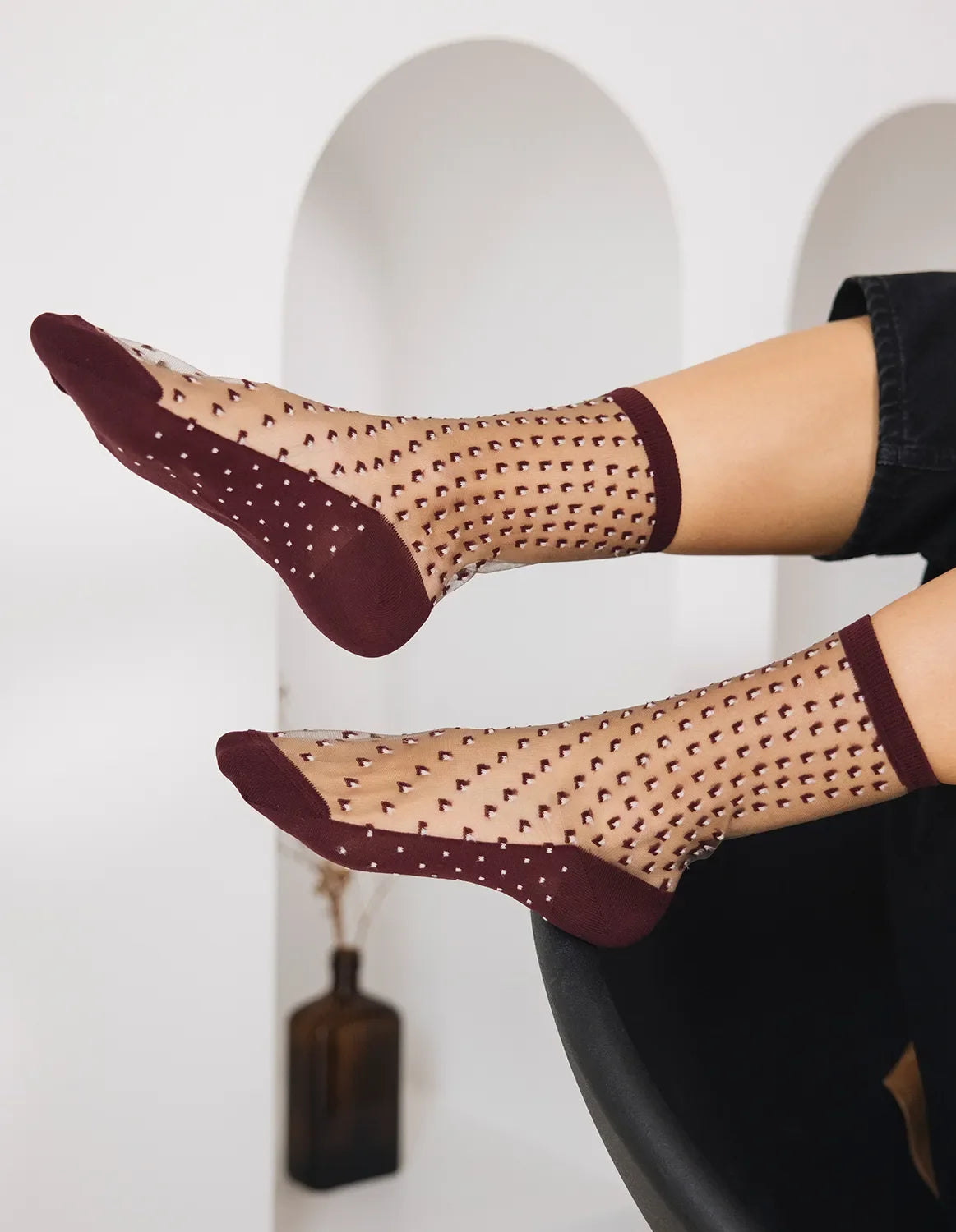 Chaussettes - Crescent dunes bordeaux - SAINT EUSTACHE