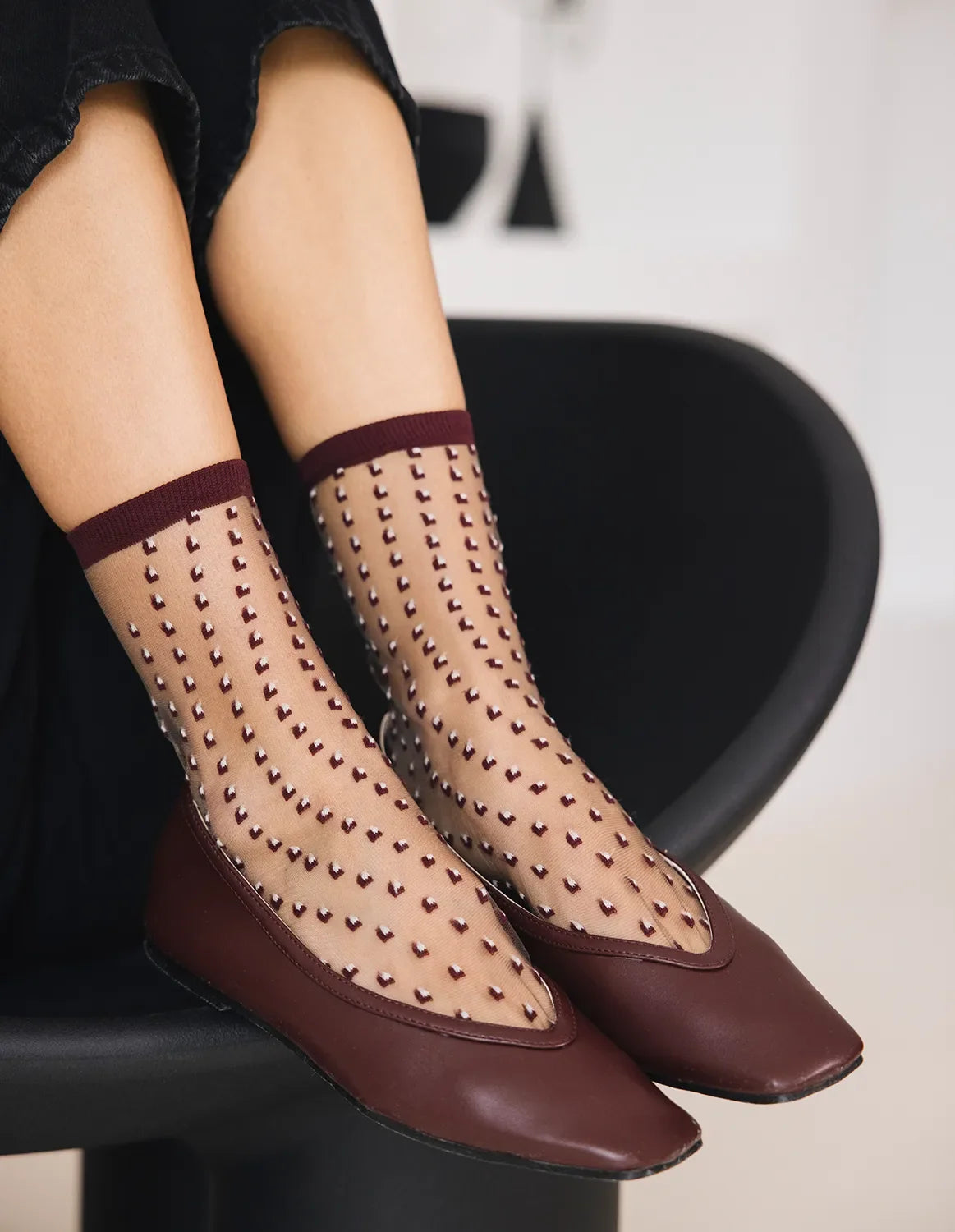 Chaussettes - Crescent dunes bordeaux - SAINT EUSTACHE