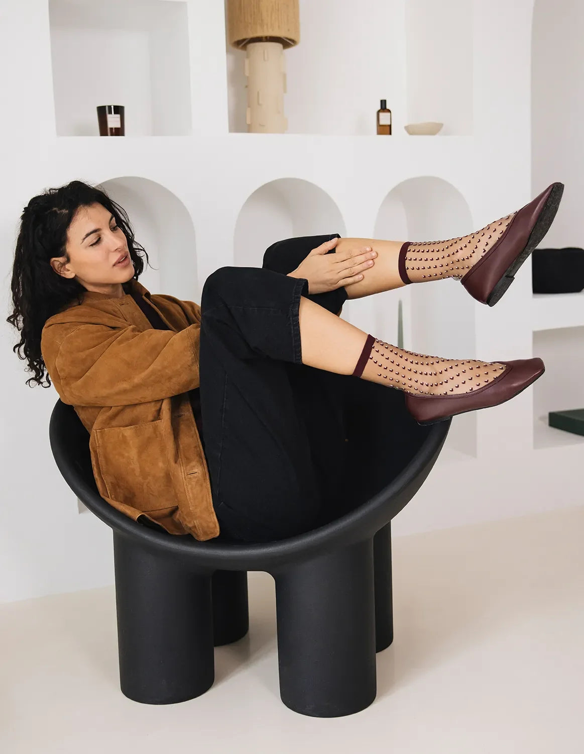 Chaussettes - Crescent dunes bordeaux - SAINT EUSTACHE