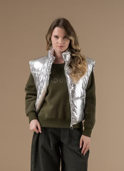 Doudoune Trendy sans manches légère Argent