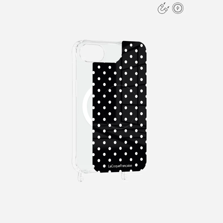 PLAQUE MAGNETIQUE IMPRIMEE POIS BLANC
