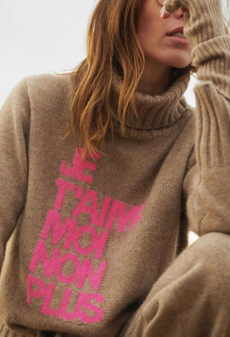 Pull je t'aime moi non plus col roulé - MA PETITE CAPSULE