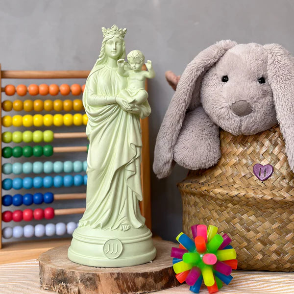 Statuette J'ai vu la Vierge vert tilleul