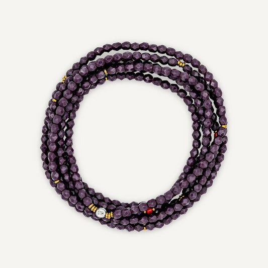 Collier bracelet - Anne violet - TETES BLONDES