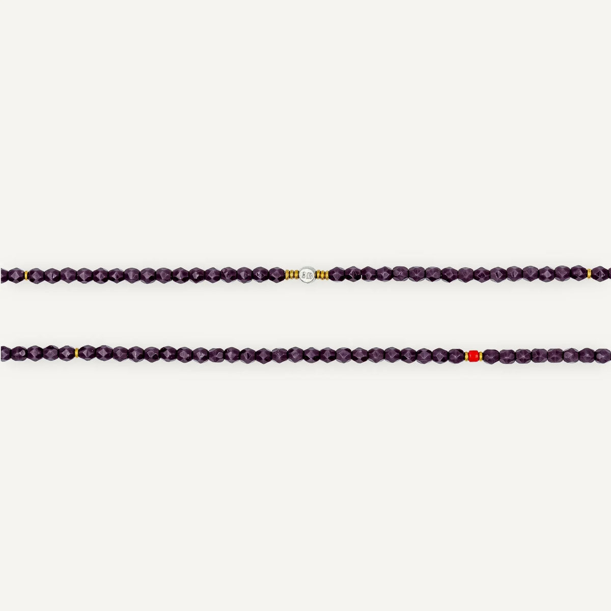 Collier bracelet - Anne violet - TETES BLONDES
