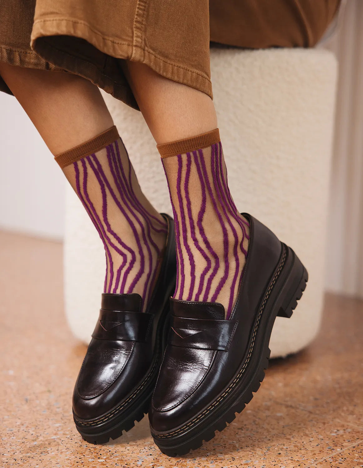 Chaussettes - Superkilen prune prune - SAINT EUSTACHE