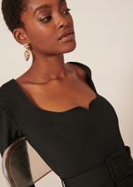 Robe Ruoka noire en toile stretch - TARA JARMON