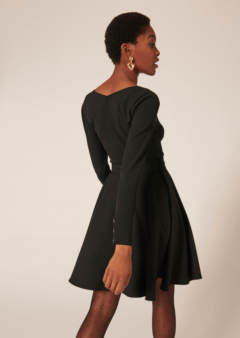 Robe Ruoka noire en toile stretch - TARA JARMON